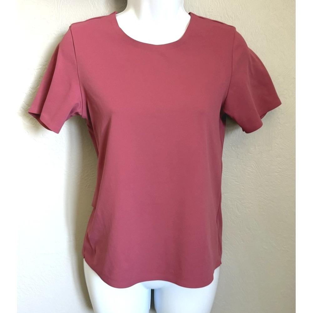 Victoria's Secret Elevate T Shirt Womens Large Deep Rose‎ Short Sleeve Stretchy